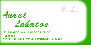 aurel lakatos business card